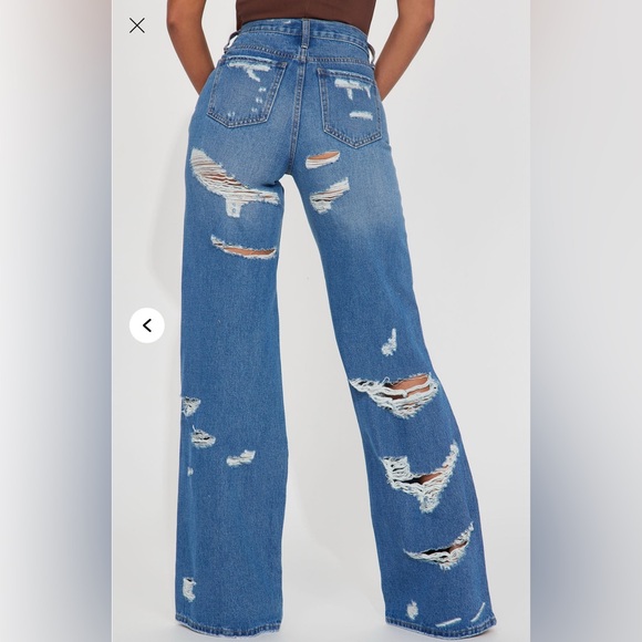 Super Destroyed Wide Leg Jeans - Picture 3 of 3